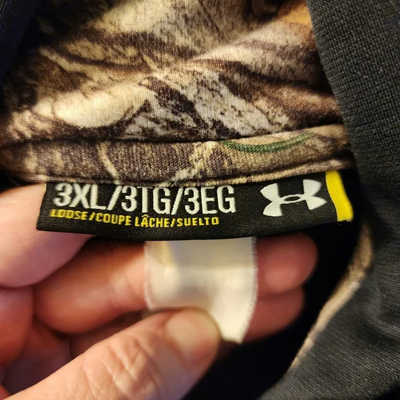 Under Armour Black Storm Camo Camoflage Hoodie Hooded Sweatshirt Men's 3X EUC